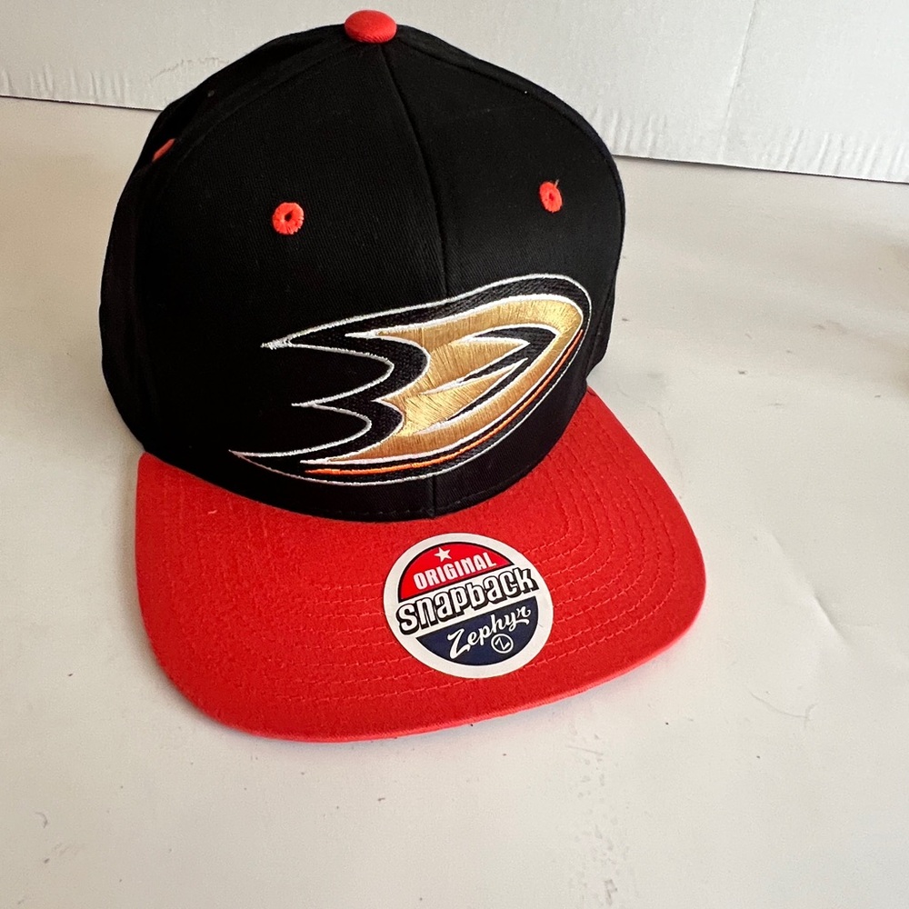 Black Anaheim Ducks Baseball Snapback Cap Hat Zephyr